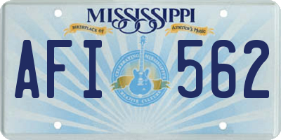 MS license plate AFI562