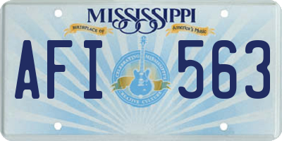 MS license plate AFI563