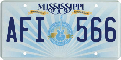 MS license plate AFI566