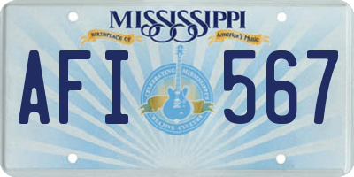 MS license plate AFI567