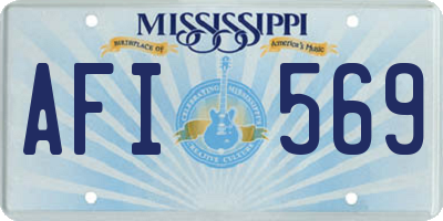 MS license plate AFI569