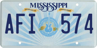 MS license plate AFI574