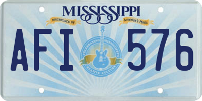 MS license plate AFI576