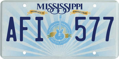 MS license plate AFI577