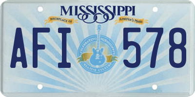 MS license plate AFI578