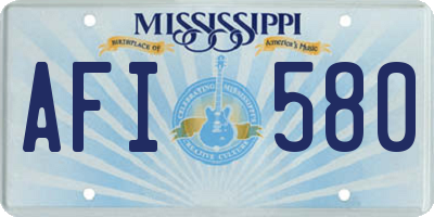 MS license plate AFI580