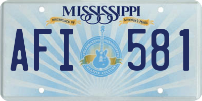 MS license plate AFI581