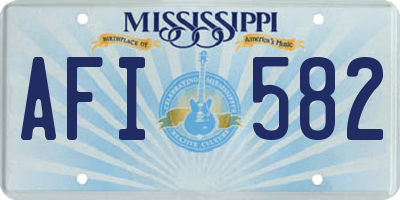 MS license plate AFI582