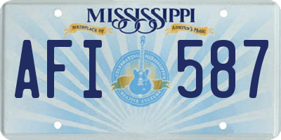MS license plate AFI587
