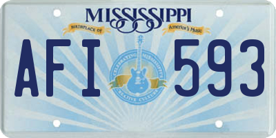 MS license plate AFI593