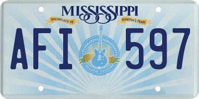 MS license plate AFI597