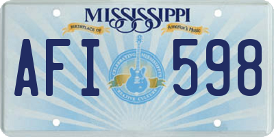 MS license plate AFI598