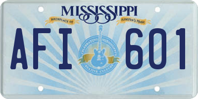 MS license plate AFI601