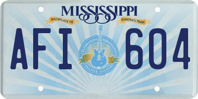 MS license plate AFI604