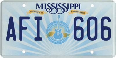 MS license plate AFI606