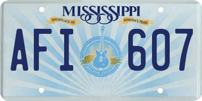 MS license plate AFI607