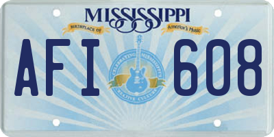 MS license plate AFI608