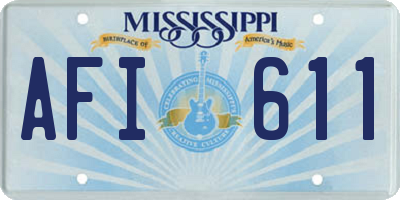 MS license plate AFI611
