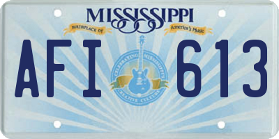 MS license plate AFI613
