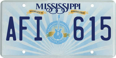 MS license plate AFI615