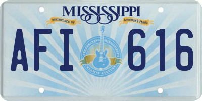 MS license plate AFI616