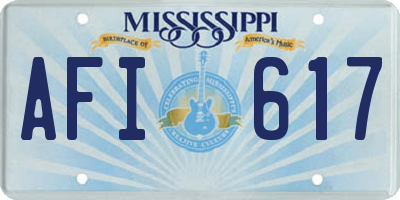 MS license plate AFI617