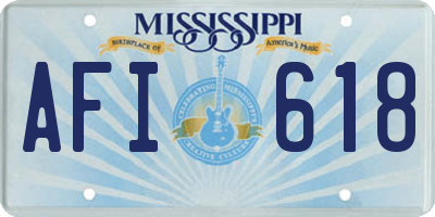 MS license plate AFI618