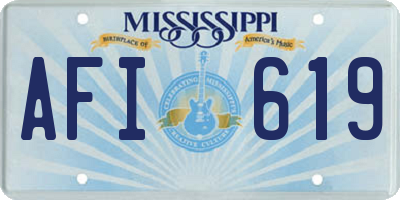MS license plate AFI619