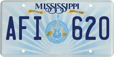 MS license plate AFI620