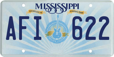 MS license plate AFI622