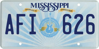 MS license plate AFI626
