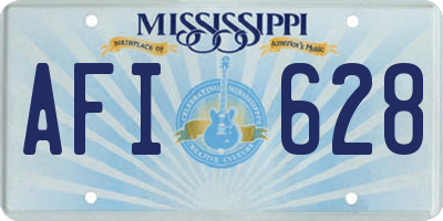 MS license plate AFI628