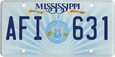 MS license plate AFI631