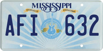 MS license plate AFI632