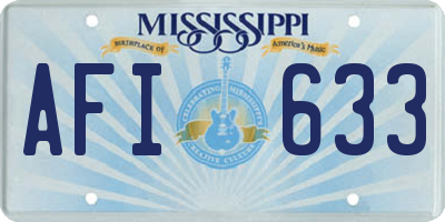 MS license plate AFI633