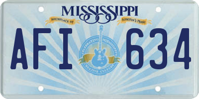 MS license plate AFI634