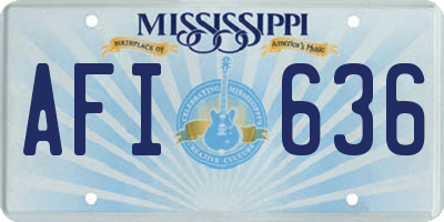 MS license plate AFI636