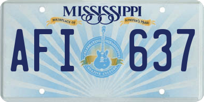 MS license plate AFI637