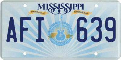 MS license plate AFI639