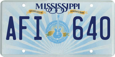 MS license plate AFI640