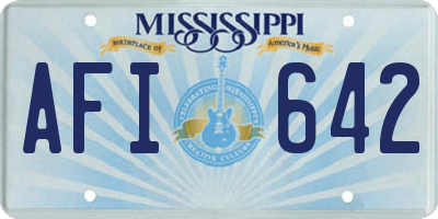 MS license plate AFI642