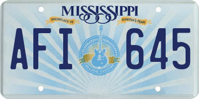 MS license plate AFI645