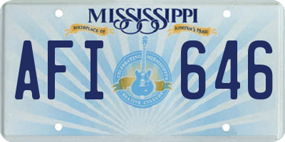 MS license plate AFI646