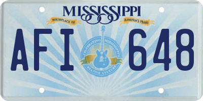 MS license plate AFI648