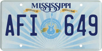 MS license plate AFI649