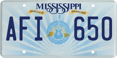 MS license plate AFI650