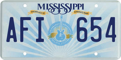 MS license plate AFI654
