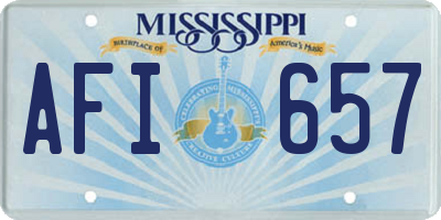 MS license plate AFI657