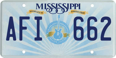 MS license plate AFI662