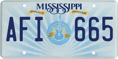 MS license plate AFI665